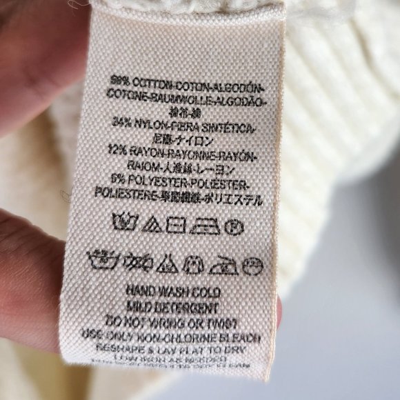 Free People By Your Side Cowl Neck Boucle Loose Knit Sweater sz S - Picture 7 of 8